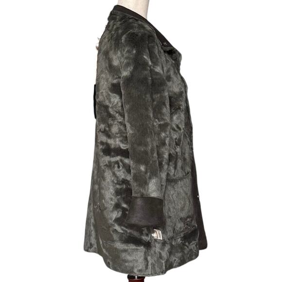NWT Dylan Faux Leather Faux Fur Reversible Coat | Brown Gray | Women’s Small - Picture 8 of 15